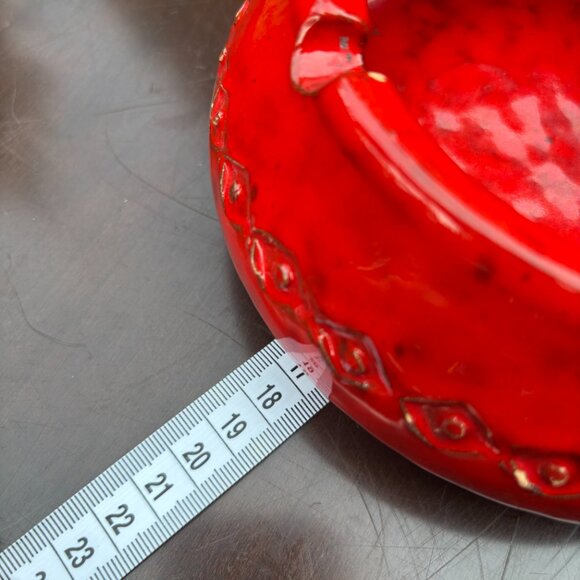 Vintage Bitossi Red Glazed Ceramic Ashtray Italian Mid Century Modern Pottery - Picture 12 of 14